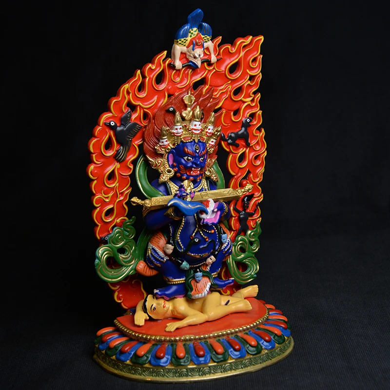 Двухсторонняя статуя Будды махогала из чистой меди окрашенная тибетская Seiko