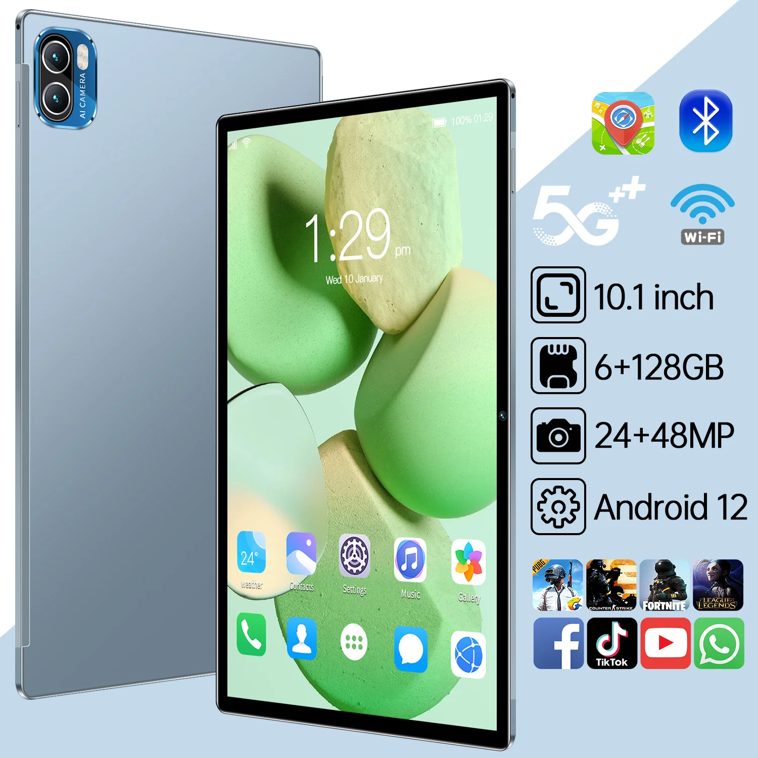 

Tablet PC 10.1 Inch 6GB+128GB android 4G/5G PAD 10 Inch tablet Android 12 cheap tablet dual sim