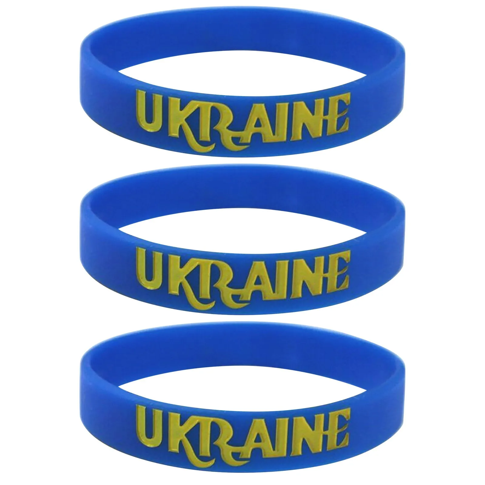 

300pcs Blue Ukraine Country National Flag Rubber Wristband Silicone Bracelets Free Shipping by FEDEX