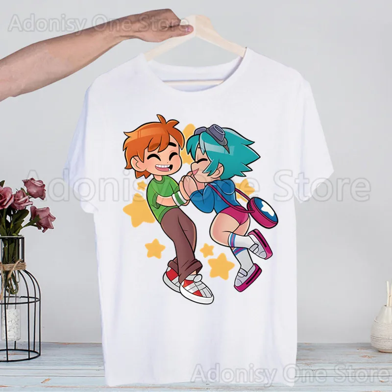 Футболки Scott Pilgrim в стиле Харадзюку летние мужские/женские футболки хип-хоп с
