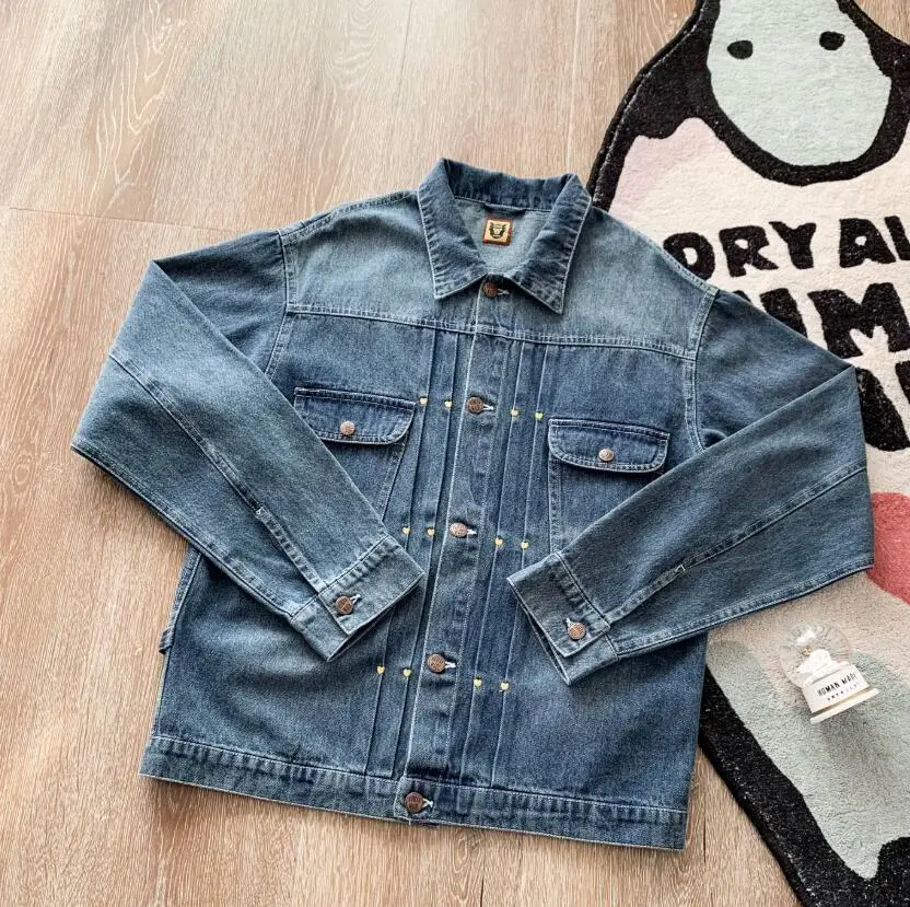 

Мужская и женская джинсовая куртка, ковбойская куртка из денима с вышивкой, Модель 22ss