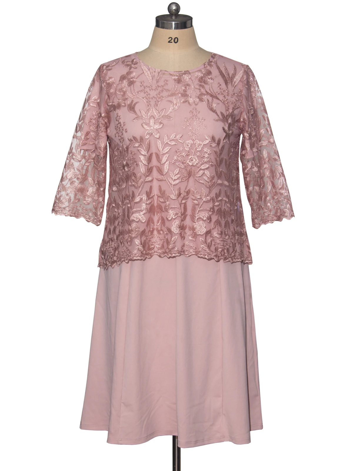 2 Piece Dress for Women 2023 Spring Summer Pink Embroidery Party Prom Formal  Wedding Guest Dresses Plus Size Women Clothing