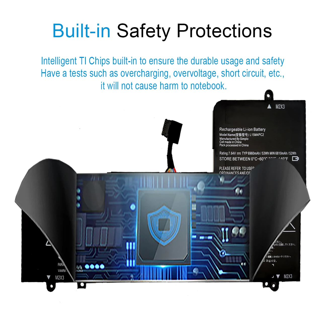 Nobi 6960mAh L15M4PC2 L15L4PC2 Аккумулятор для ноутбука Lenovo YOGA 710-14ISK 710-14IKB 710-15ISK 710-15IKB 5B10K90778 5B10K90802.