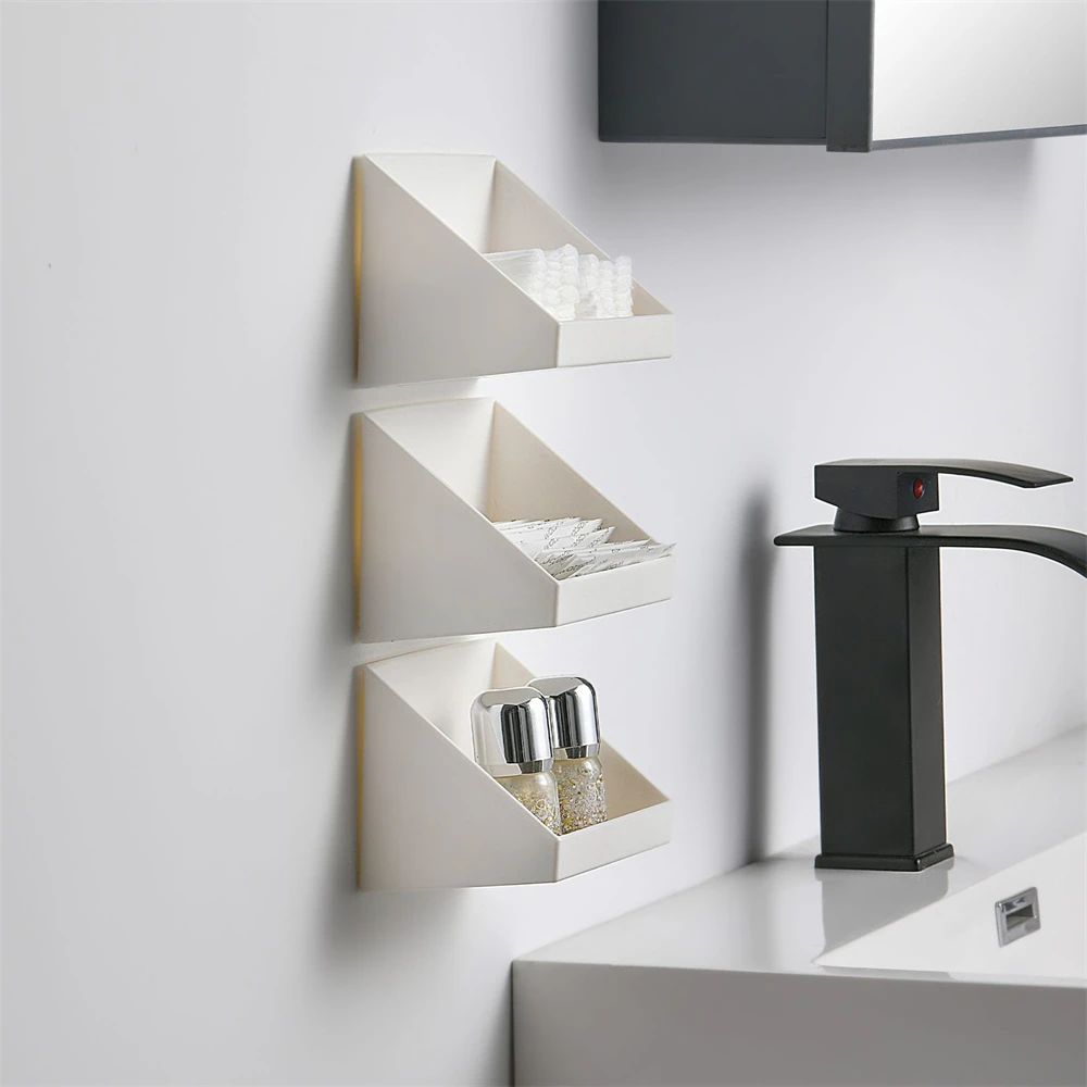 

Wall-mounted Storage Rack Toilet Storage Mirror Cabinet Pp Inclined Storage Box Organization Storage Layered Storage Household