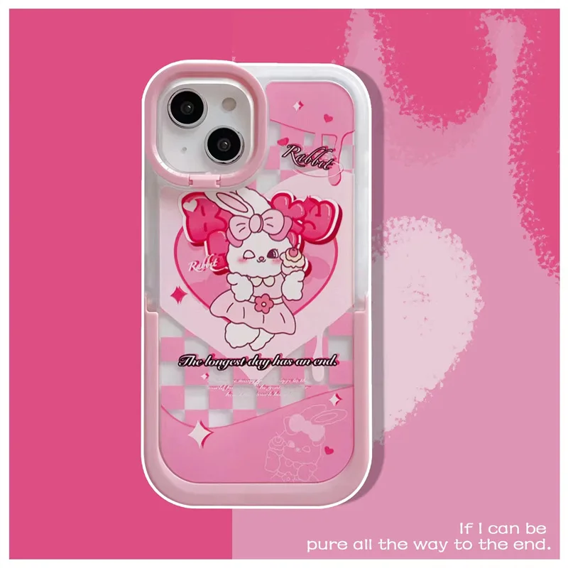 

Transparent Heart-shaped Rabbit Phone Case Cover for IPhone 14 Plus 11 12 13 14 Pro Max Shockproof Cases for IPhone 14 Case