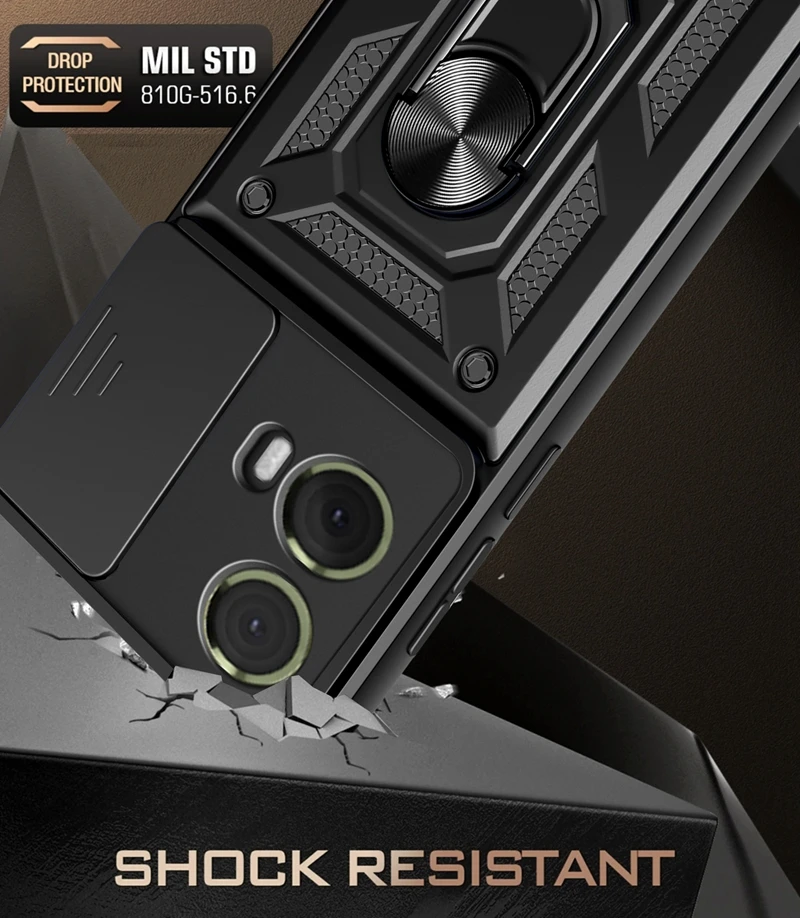 Металлическое кольцо-подставка противоударный чехол-держатель для Motorola moto S50 Neo