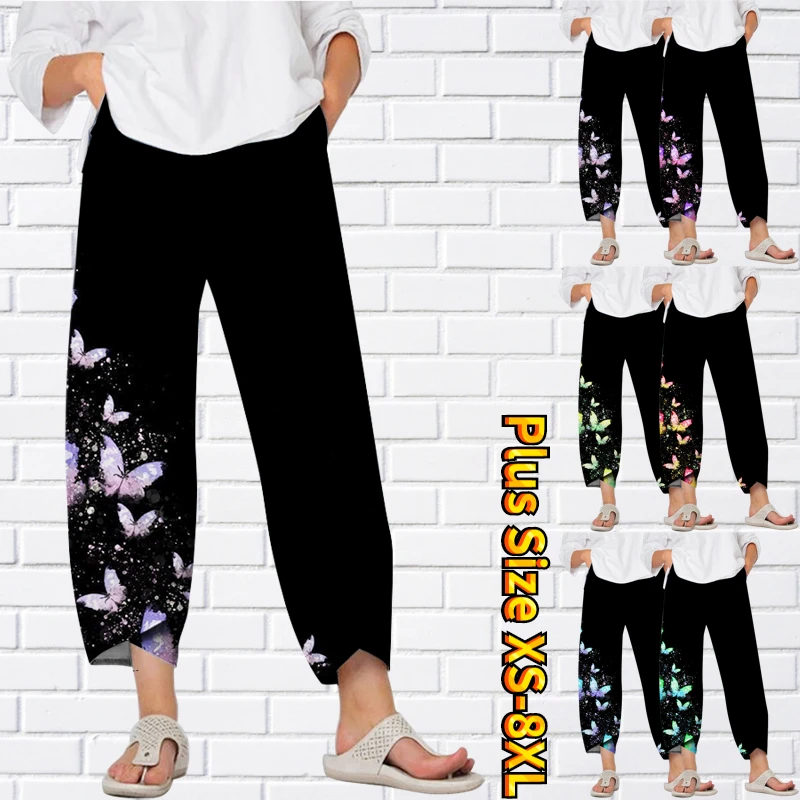 

Women's Chinos Slacks Pants Trousers Mid Waist Fashion Casual Sporty Sports Weekend Print Full Length Breathable 8XL Loose Fit