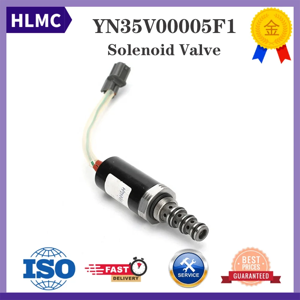 Фото SK100 SK120 SK120LC SK135 SK200 SK200-3 HD820 Запасные части экскаватора Электромагнитный клапан предохранительного замка YN35V00005F1 KWE5K-20-G24D12A №1