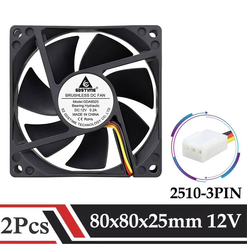 Fan 8025 Brushless Motor Cooler Fan 3pin With Speed Signal Line