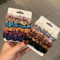 fashion girls 6 piece korean large intestine hair ties for women ponytail scarf elastic band accessories