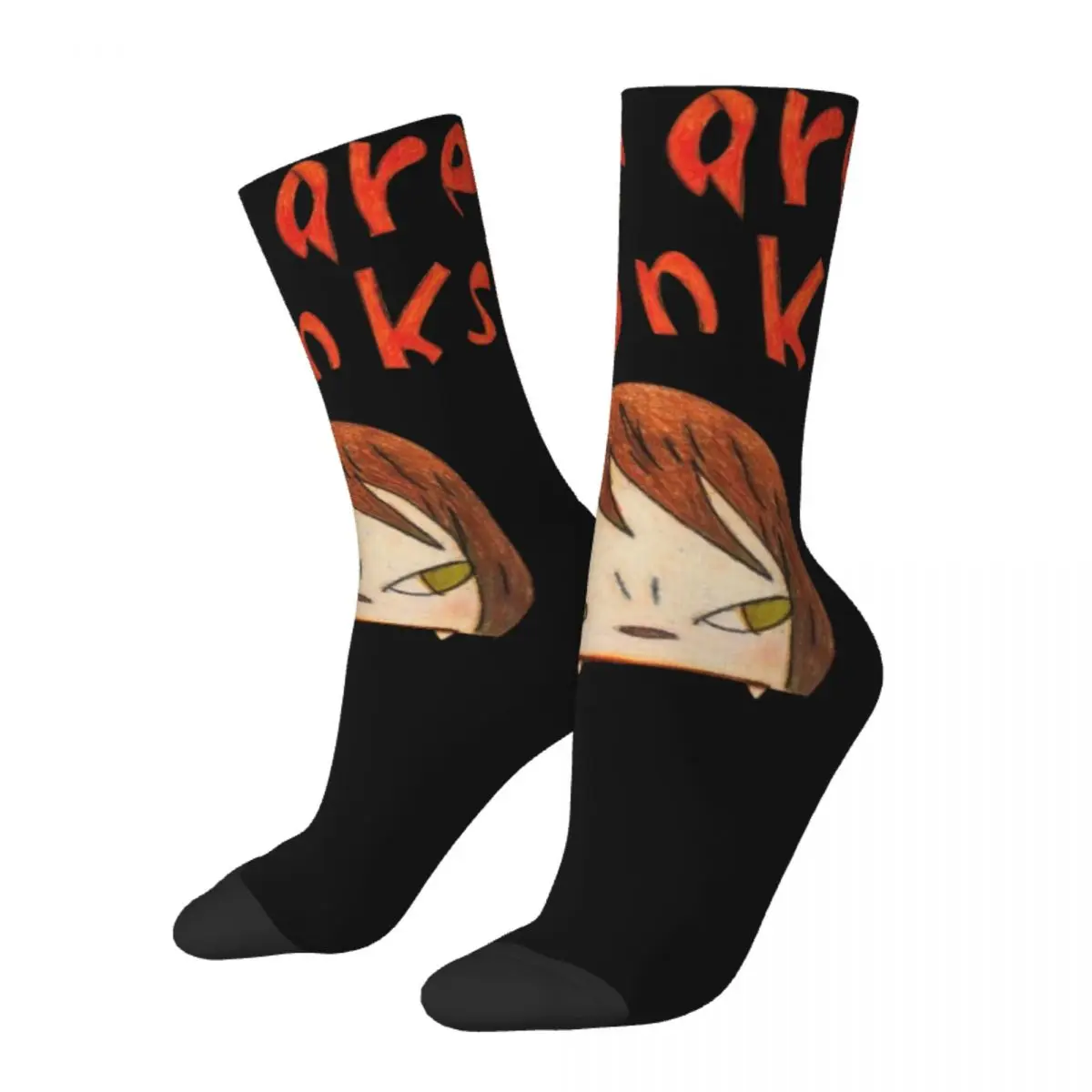 

Funny Crazy Sock for Men We Are Punks Hip Hop Harajuku Yoshitomo Nara Japanese Artist Quality Pattern Printed Boys Crew Sock