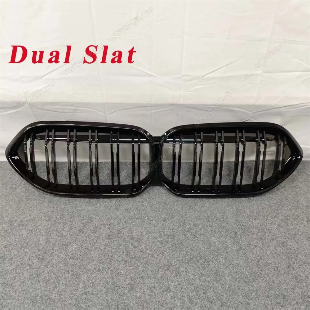 Фото Для BMW F44 218i 220i M235i 216d 218d 220d Gran Coupe M-Sports 2020-2024: Гоночная решетка радиатора (одинарные/двойные ламели), ABS, глянцевый черный цвет №5