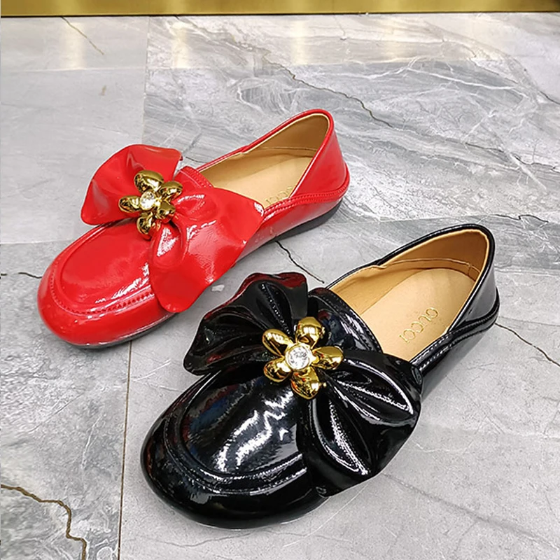 

Женские разноцветные лоферы с бантом и круглым носком, нескользящая весенняя обувь на мягкой подошве, повседневная женская обувь