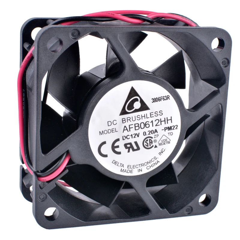 AFB0612HH 6 см 60 мм вентилятор 6025 12 в А двойной шарикоподшипник 2-проводной Мощный охлаждающий вентилятор