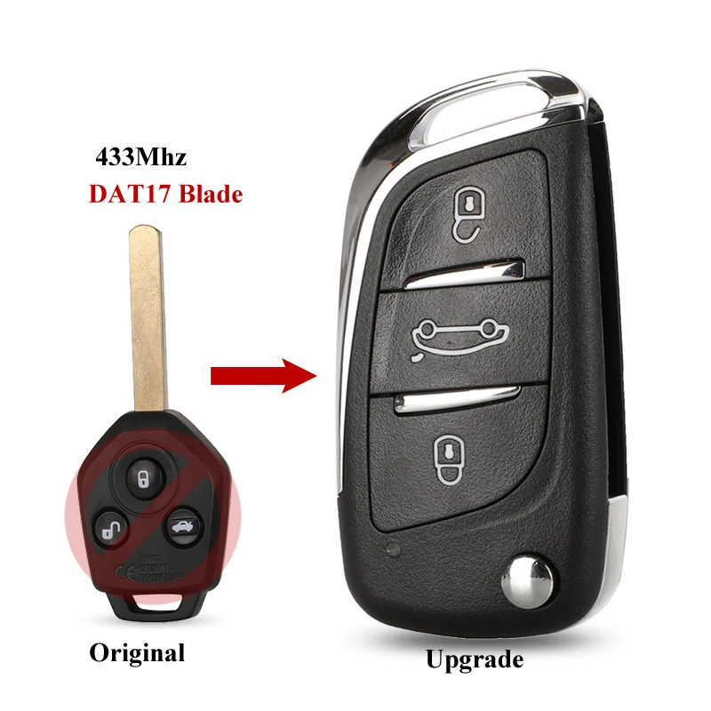 

Jingyuqin 433 МГц 4D62 ID60 G чип 3 кнопки дистанционного ключа для Subaru Forester OutBack XV оригинальный/Модернизированный раскладной брелок
