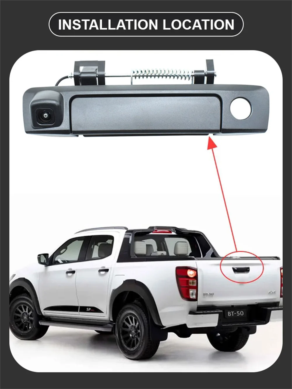1920*1080P AHD 170 °   Автомобильная камера с ручкой багажника для Ford Ranger 2012 2013 2014 2015 2016 2017-2020 Автомобильная камера заднего вида (art.: 3920ceefa1607) - 3920ceefa1607