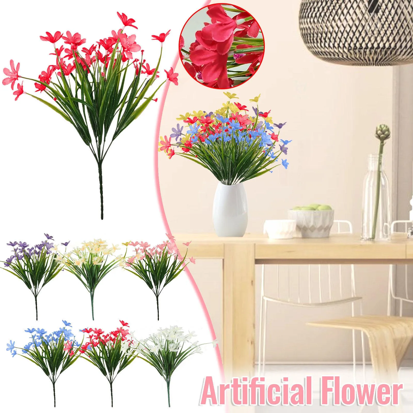 

2 пряди искусственных цветов для крыльца, цветы для сада, искусственные кустарники, зеленые уличные искусственные цветы