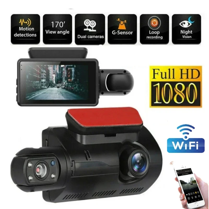 

Dual Lens Dash Cam for Cars Black Box HD 1080P Video Recorder with WIFI Night Vision G-sensor Loop Record Dashcam Car Dvr Camera