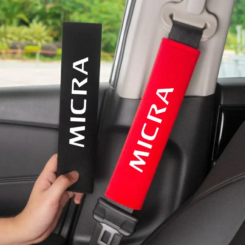 2pcs Car Seat Belt Cover Shoulder Pads Auto Interior Decoration Accessories Case For Nissan Micra K11 K12 K13 K14