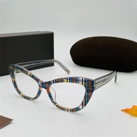 optical eyeglasses for men women retro 5765 cat eye style anti blue glasses light lens plate full frame with box