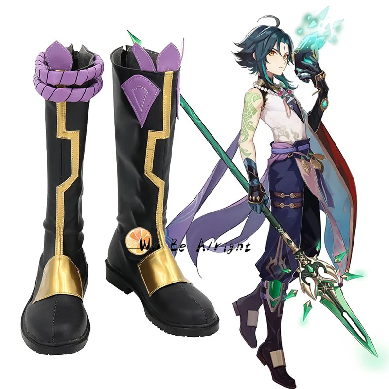 

Обувь для косплея Game Genshin Impact Xiao, ботинки для женщин и мужчин, аксессуары для Хэллоуина, карнавала, вечевечерние на заказ