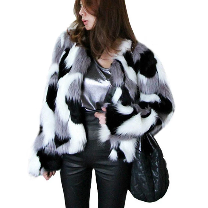 

Winter Short Faux Fur Coat Women Parka Warm Faux Fur Jackets Coats Plus Size Loose o Neck Coat Oversized Outwear Casaco Feminino