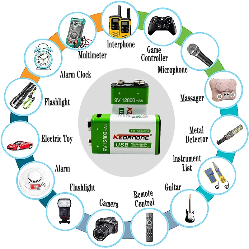 

Special offer 12800mAh Type-C USB 9Volt li-ion Rechargeable Battery 9V Li ion Lithium Battery for RC Helicopter Model