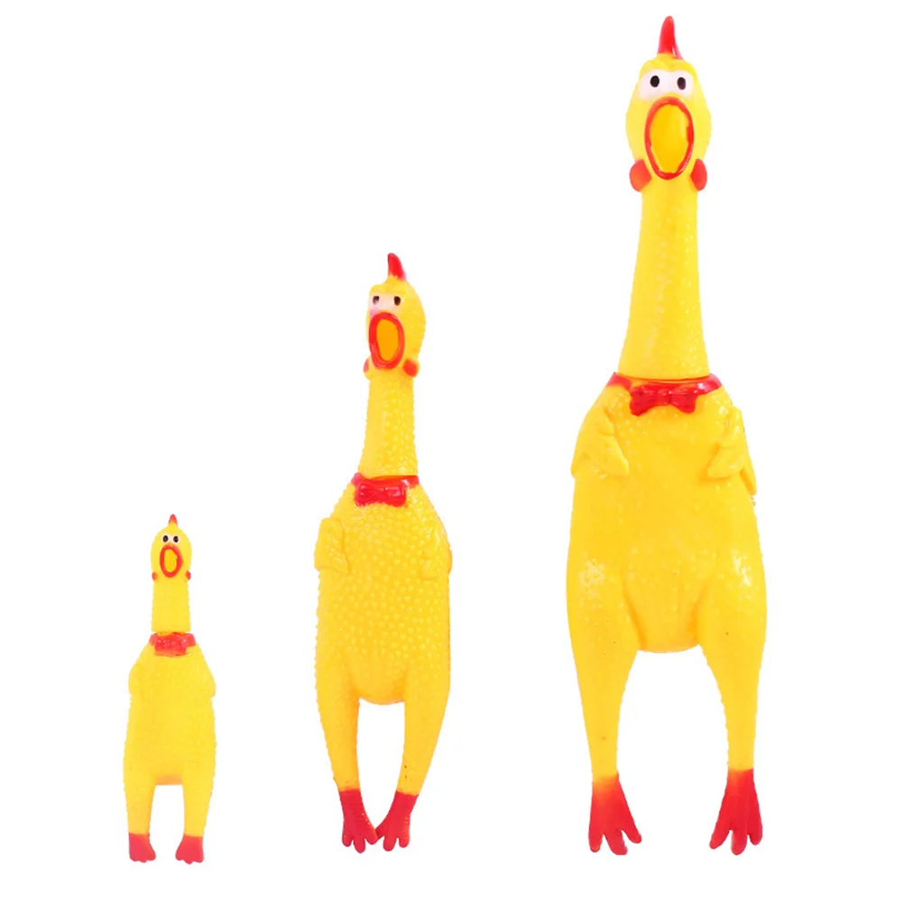 

Toy Chicken Dog Rubber Toys Screaming Squeaky Pet Vent Chew Squeeze Puppy Chickens Squaking Prank Cartoon Slingshot Soft