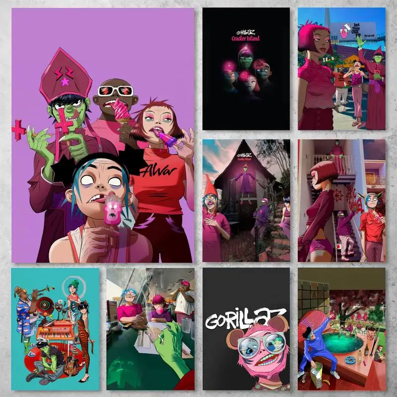 

Плакаты Gorillaz, плакаты, принты, настенные картины, гостиная, украшение для дома