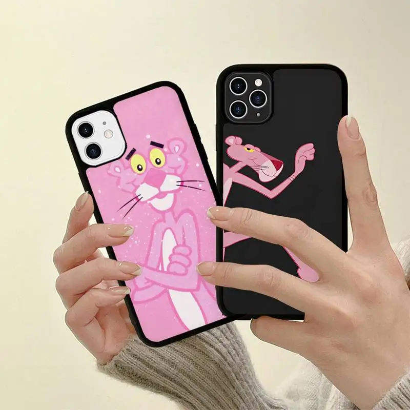 

The Pink Panther Phone Case Silicone PC+TPU Case for iPhone 11 12 13 Pro Max 8 7 6 Plus X SE XR Hard Fundas