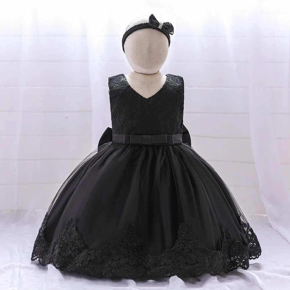 

Rocwickline New Summer and Autumn Girl's Dress Lace Bow Gauze Ball Gown Elegant Celebrities Accessible Luxury Sweet Solid Dress