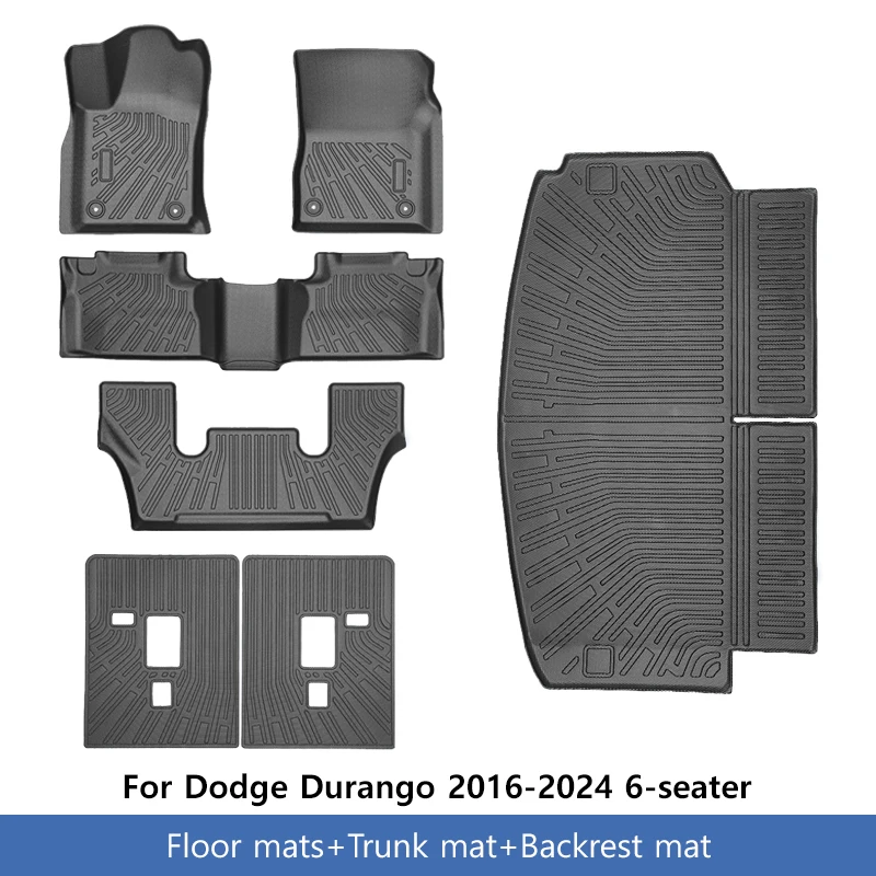 

Коврики для Dodge Durango 2016-2024, всепогодные водонепроницаемые всепогодные коврики, черные вкладыши в багажник из ТПЭ, аксессуары для салона автомобиля
