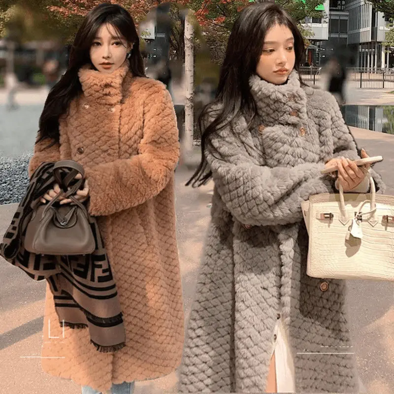 

Women Autumn Jackets Thick Warm Coats Women Warm Outwear Casual Faux Lamb Fur Coats Soft Female Winter Lamb Fur Coats 2022 X199