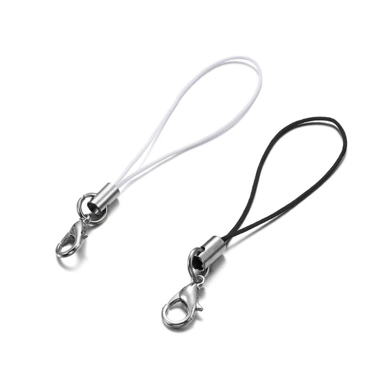 

E0BF Set of 2 Durable DIY Phone Lanyard Nylon Phone Charm Carabiner Wrist Lanyard Suitable for MP4 Players and DIY Projects