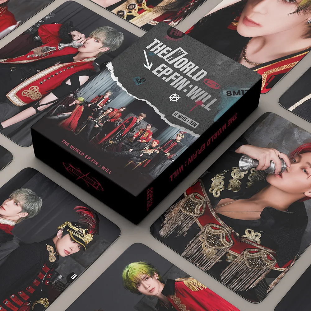 

55Pcs/Set Kpop Ateez Lomo Cards Group Idol New Album THE WORLD EP.FIN WILL Photocard Print Card Poster Collection HD Fans Series