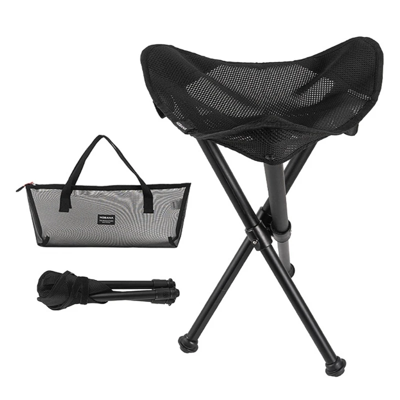 

Folding Portable Stool Travel Tripod Chair Fishing Camp Stool for Outdoor Camping Hiking Hunting 3 Legs Slacker Chair