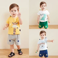 childrens suit 2022 new newborn short sleeve shorts sets two pieces summer boys and girls clothes comfortable material costume