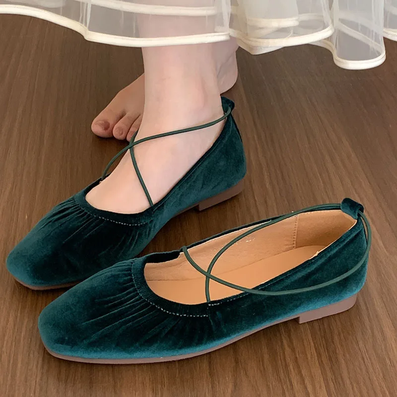 Женские Плиссированные туфли на плоской подошве элегантные уличные мэри джейн