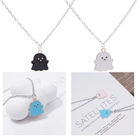 2022 trendy enamel ghost pendant necklaces for women men cute lovely ghost pendant necklace fashion jewelry accessories
