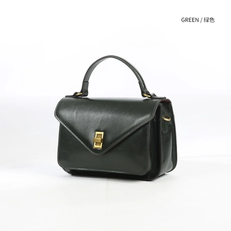 

Handbags First Layer Cowhide Handmade Vegetable Tanned Leather Women's Bag Dye Penetration Oil Wax Leather Messenger Bag New
