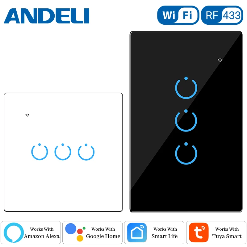 Умный светильник ель ANDELI с Wi-Fi RF433 управление через приложение Smart Life/Tuya сенсорный