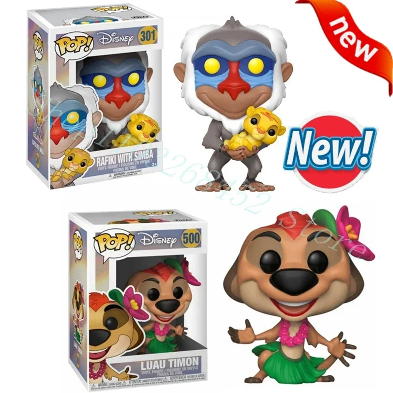 Новинка 2024 Funko POP Disney Rafiki с симбой #301 Luau Timon #500 виниловые фигурки героев Brinquedos