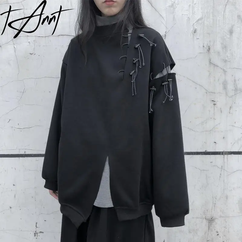 

Женская Асимметричная толстовка с дырками, свободного покроя