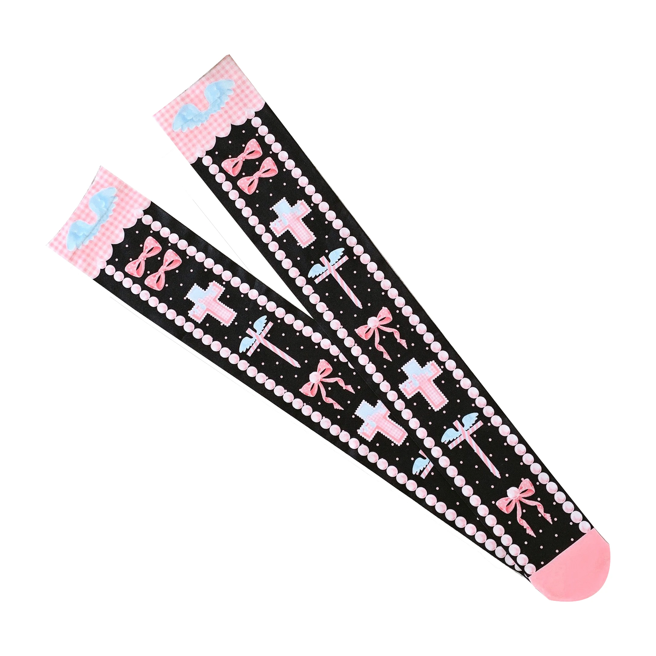 Sweet Lolita Socks Women's Long Sock Summer and Autumn Tube Socks Velvet Printed Lolita Japanese Sockings Thigh High Stockings