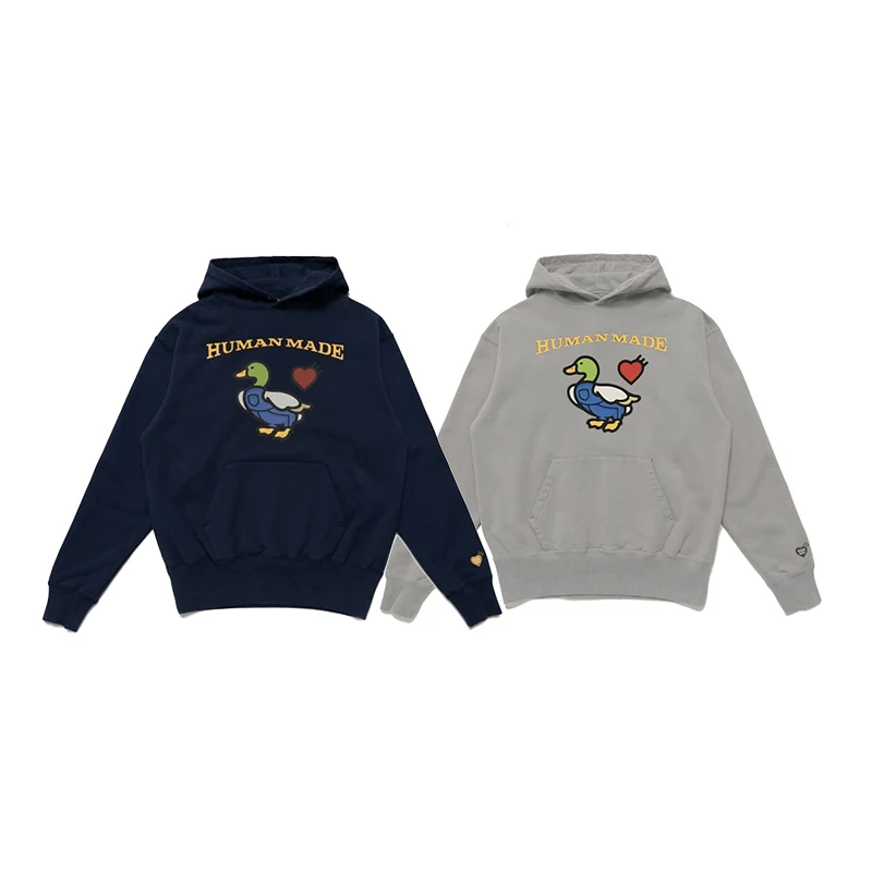 

22SS HUMAN MADE DUCK HOODIE LETTERS LOVE CARRIER DENIM Duck Sweater Hoodie Male