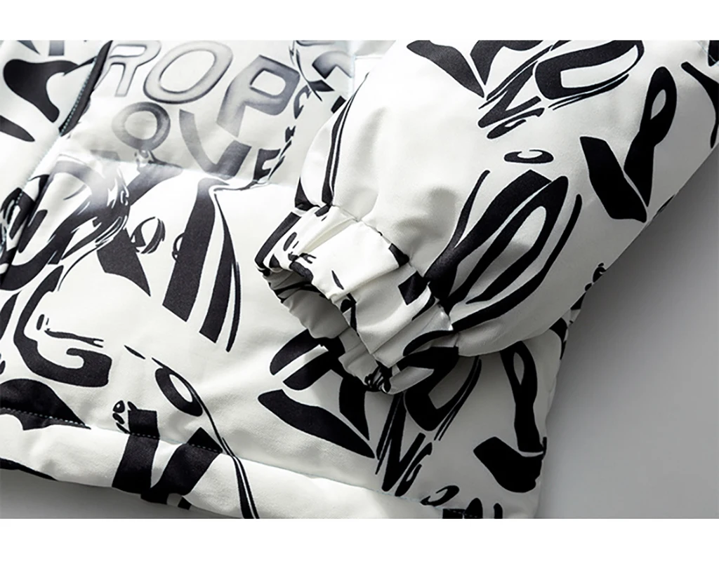 2022 Winter New Casual Fashion Down Jacket Men Jacket Coat Solid Print Windproof Oversized Hip Hop Style Streetwear Men Jackets