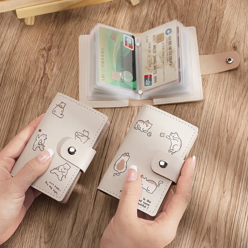 

ID Cards Holders Anti Thief Cartton Cat Bank Credit Bus Cards Cover Business Shield Card Holder Coin Pouch Wallets Bag Organizer