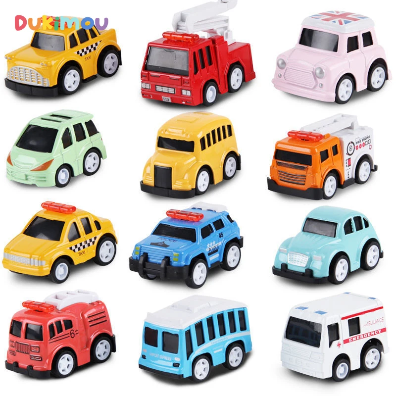 

Cute Mini Pullback Metal Car Toy Diecast 1:250 Police Car Fire Truck Ambulance Bus Taxi Alloy Vehicle Model Kids Toys Boys Gift