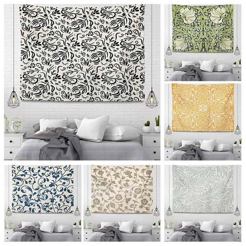 Настенный гобелен с растениями эстетический декор для домашней комнаты стиль