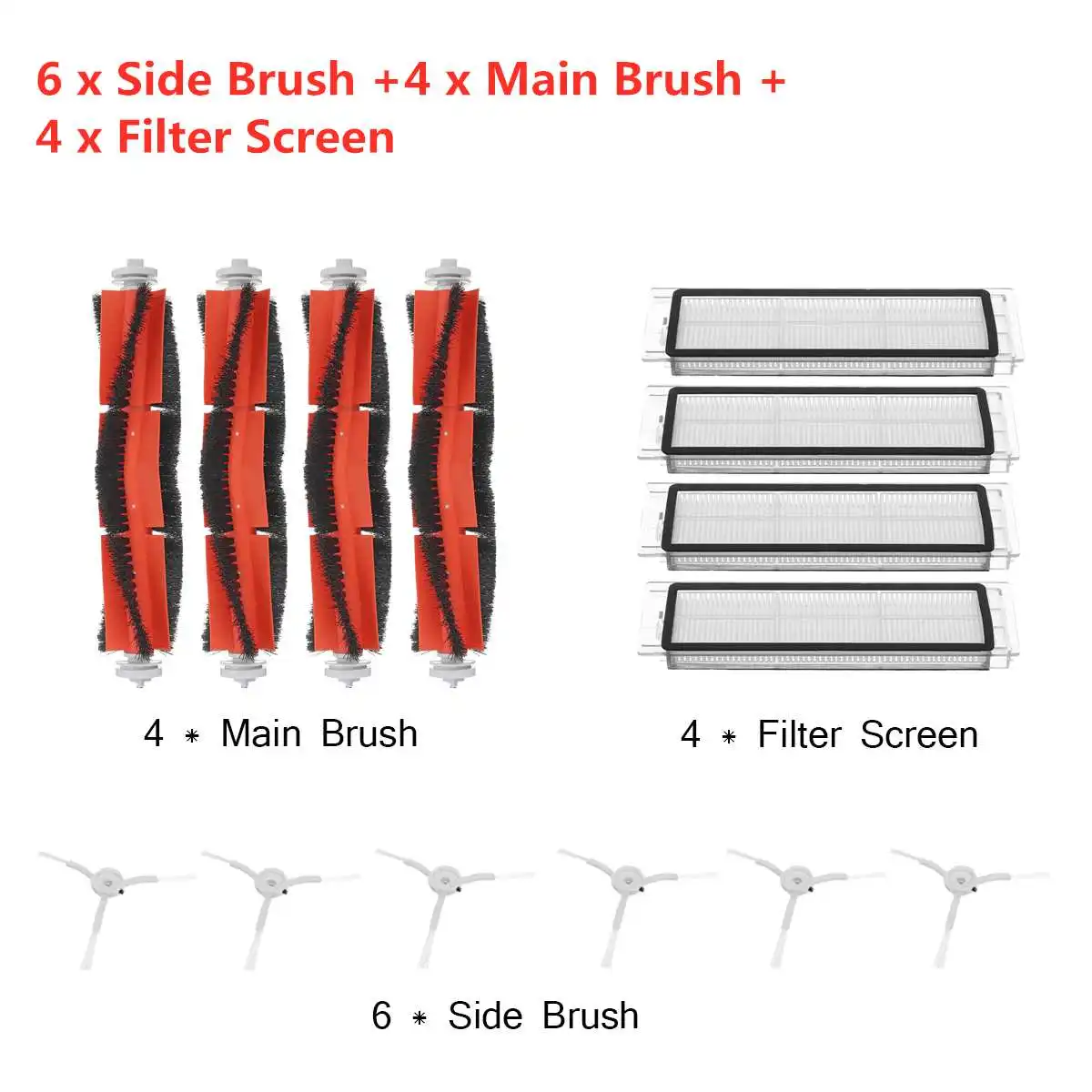 

Vacuum Cleaner Parts Filter Side Brush Main Brush Robot Vacuum Cleaner Parts for Xiaomi Roborock S50 Vacuum Cleaner Accessories